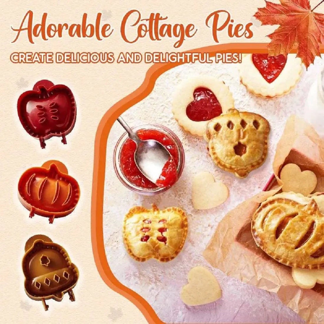 Holiday One-Press Hand Pie Molds (Thanksgiving/Christmas)