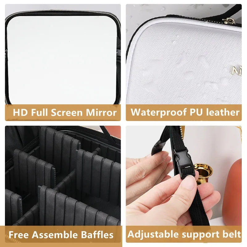 GlamourBox Lighted Travel Makeup Case