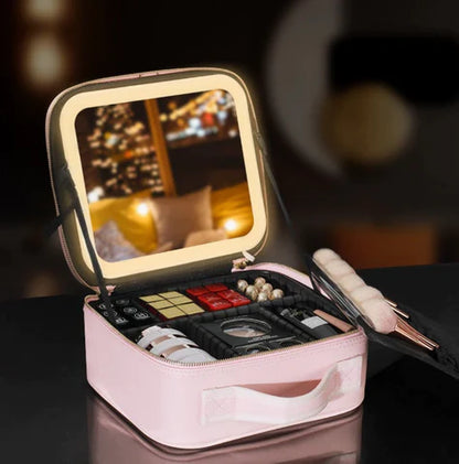 GlamourBox Lighted Travel Makeup Case