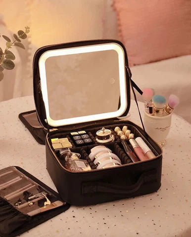 GlamourBox Lighted Travel Makeup Case