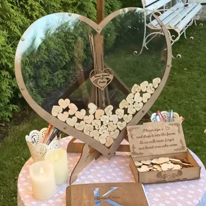 Wooden Heart Wedding Guest Book