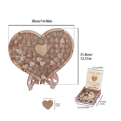 Wooden Heart Wedding Guest Book