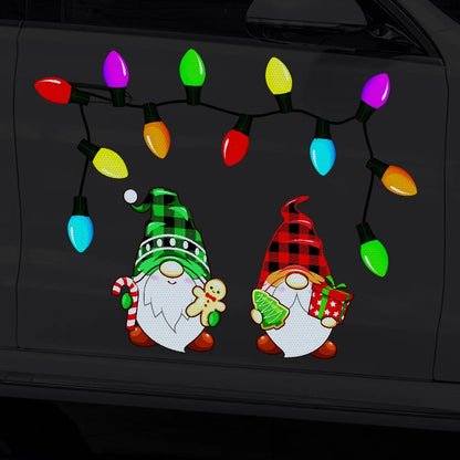 Cheerful Christmas Caravan: Reflective Car Magnetic Decal Set