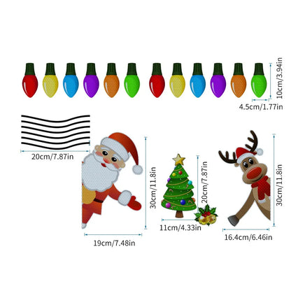 Cheerful Christmas Caravan: Reflective Car Magnetic Decal Set