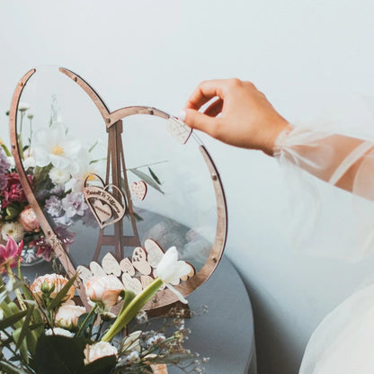 Wooden Heart Wedding Guest Book