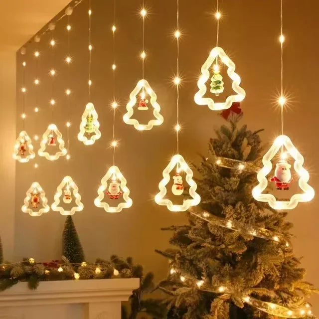 Santa's Glow: Festive Curtain Lights