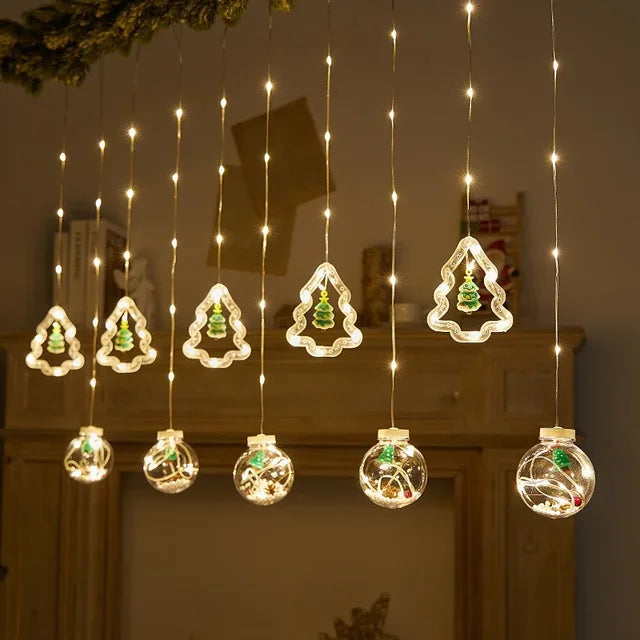 Santa's Glow: Festive Curtain Lights