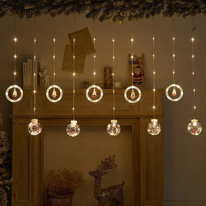 Santa's Glow: Festive Curtain Lights