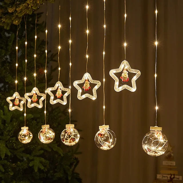 Santa's Glow: Festive Curtain Lights