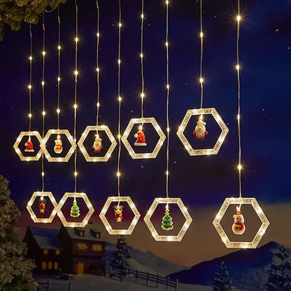Santa's Glow: Festive Curtain Lights