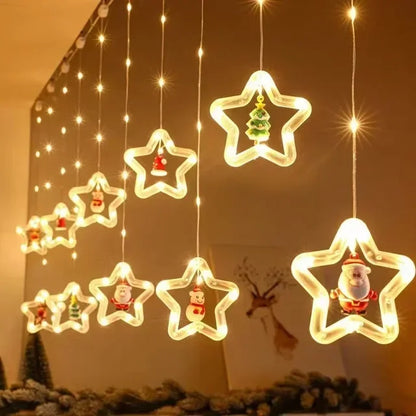 Santa's Glow: Festive Curtain Lights