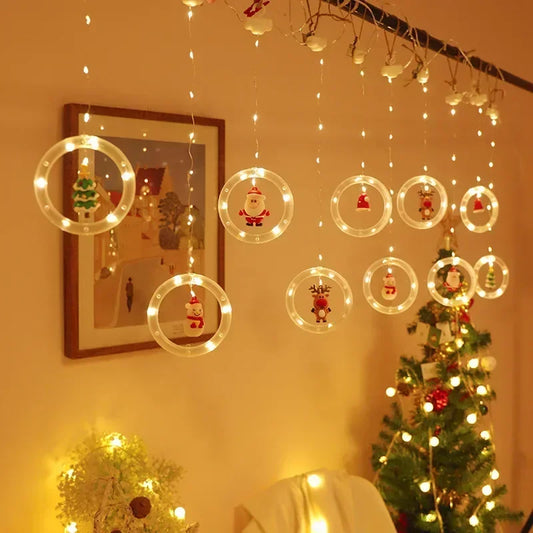 Santa's Glow: Festive Curtain Lights