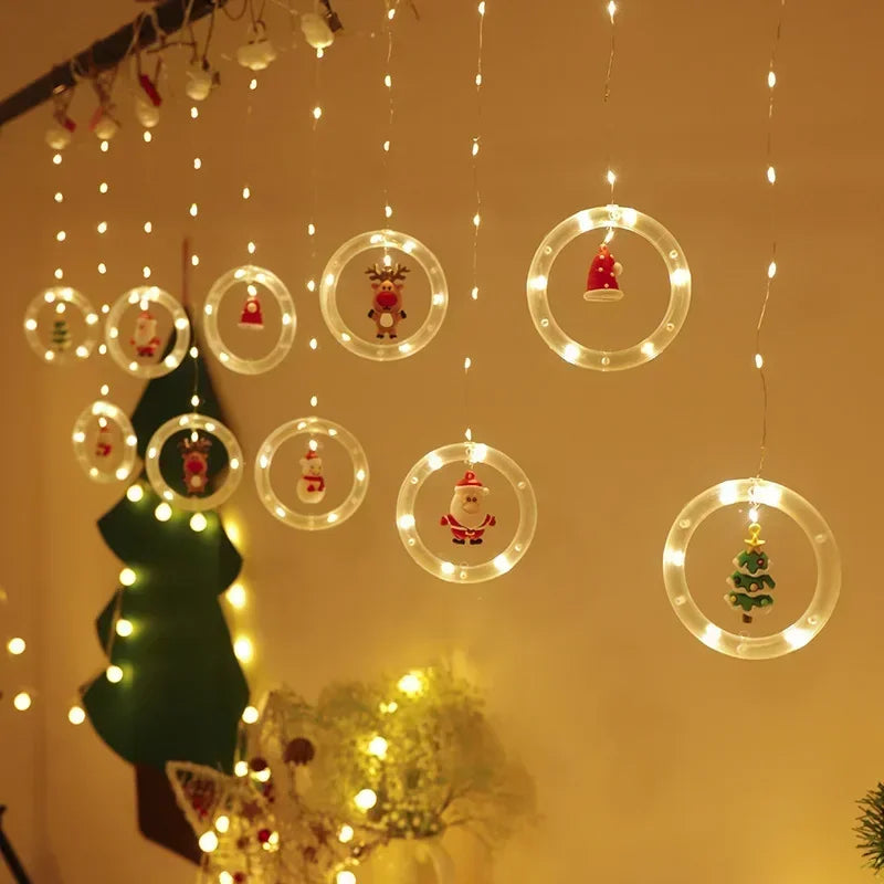 Santa's Glow: Festive Curtain Lights