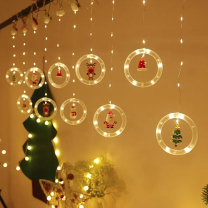 Santa's Glow: Festive Curtain Lights