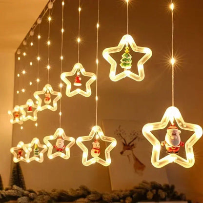 Santa's Glow: Festive Curtain Lights