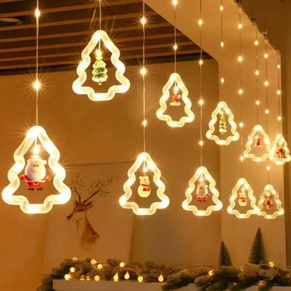 Santa's Glow: Festive Curtain Lights