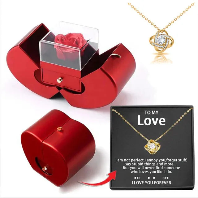 Enchanted Apple Rose Necklace Box
