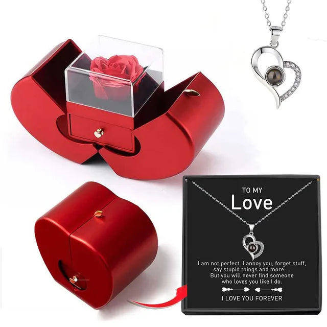 Enchanted Apple Rose Necklace Box