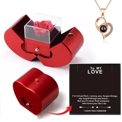 Enchanted Apple Rose Necklace Box