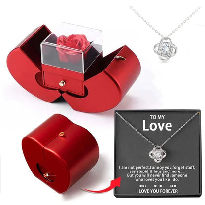 Enchanted Apple Rose Necklace Box