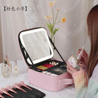 GlamourBox Lighted Travel Makeup Case