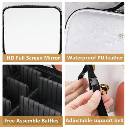 GlamourBox Lighted Travel Makeup Case